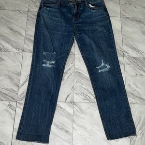 Old navy boyfriend distressed dark blue jeans size 8 new with tags